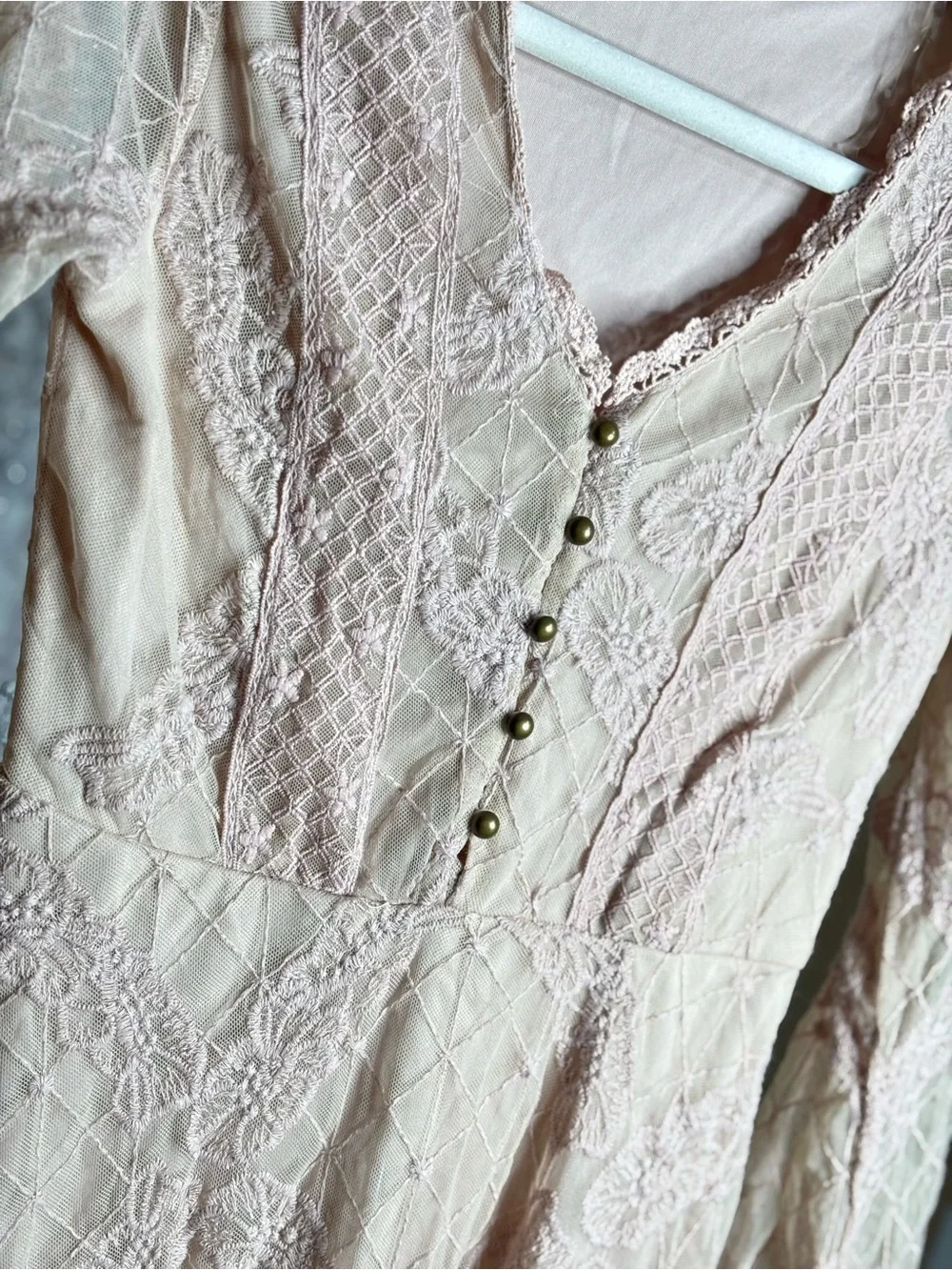 Altar’d State Lace Dress in blush color
